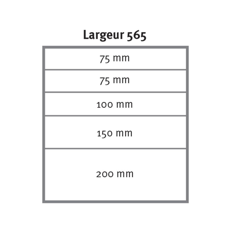 CAISSON SOUS ETABLI UNIWORKS L.565 X P.580 X H.700 MM - 5 TIROIRS